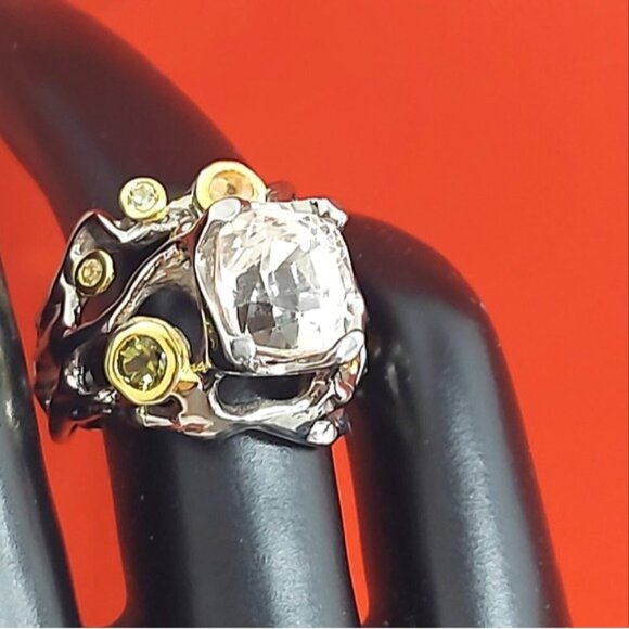 Handcrafted Unheated Kunzite 5.91ct & Sapphire 925 Sterling Silver Ring  Sz 6.75 - Picture 3 of 14